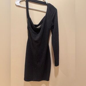Windsor Black Backless Long Sleeve Dress